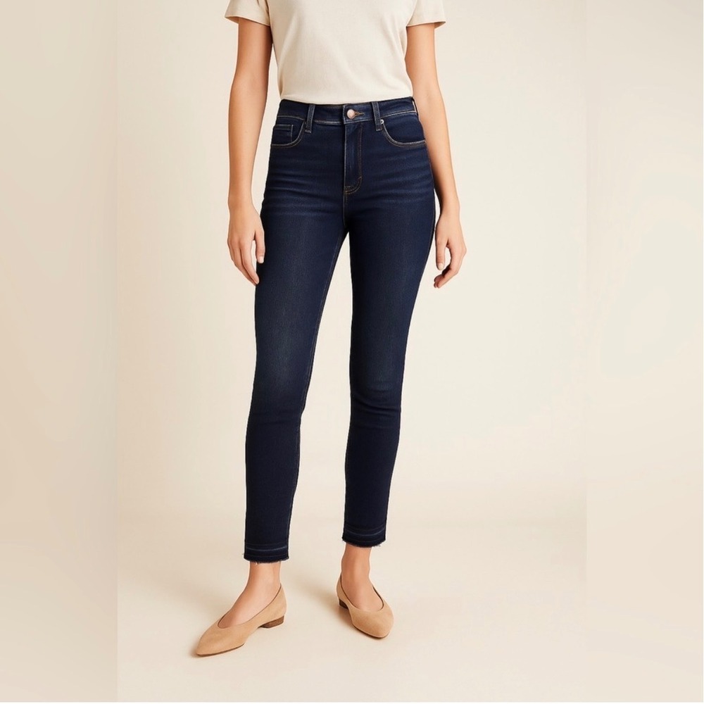 Pilcro by Anthropologie High Rise Cigarette Jeans Dark Wash Straight Leg 28‎